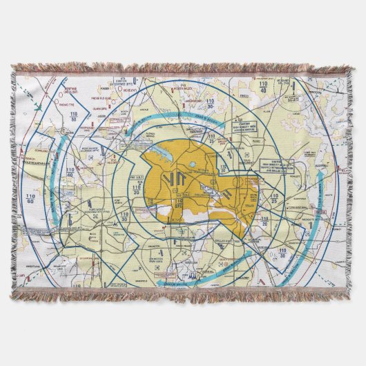 Dallas Ft. Worth Flyway Chart Deken (Voorkant)