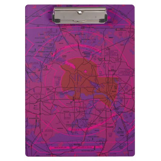 Dallas Ft. Worth Flyway Chart Klembord (Voorkant)