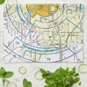 Dallas Ft. Worth Flyway Chart Theedoek (Gevouwen)