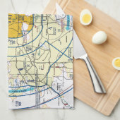 Dallas Ft. Worth Flyway Chart Theedoek (Quarter Fold)