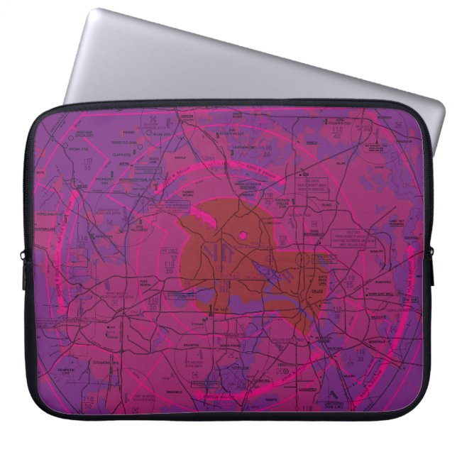 Dallas - Ft. Worth Flyway Grafiek Laptop Sleeve (Voorkant)