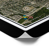 Dallas - Ft Worth Intl Airport Texas Satellite Map Poster (Hoek)