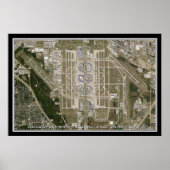 Dallas - Ft Worth Intl Airport Texas Satellite Map Poster (Voorkant)
