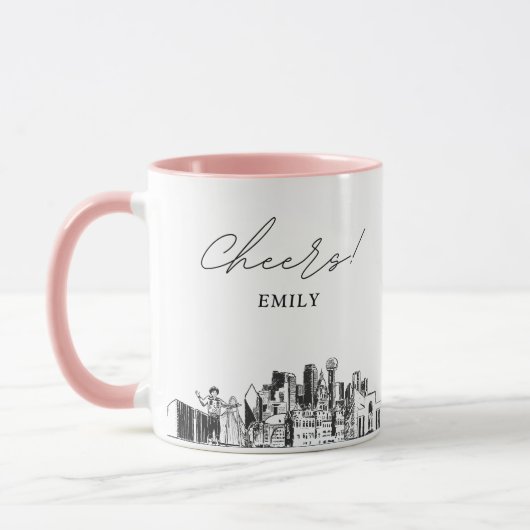 Dallas gepersonaliseerde bruiloft koffie Mok (Links)