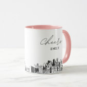 Dallas gepersonaliseerde bruiloft koffie Mok (Voorkant rechts)