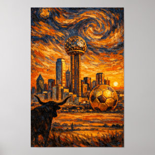 Dallas Golden Hour Wereldbeker 2026 Van Gohn Kunst Poster