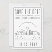 Dallas Huwelijk Stijlvolle Skyline Save the Date Kaart (Voorkant)