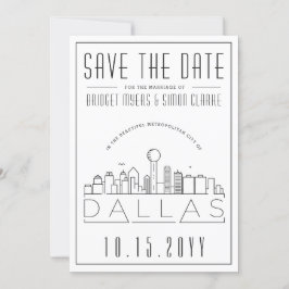 Dallas Huwelijk Stijlvolle Skyline Save the Date Kaart