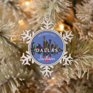 Dallas in graffiti tin sneeuwvlok ornament