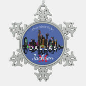 Dallas in graffiti tin sneeuwvlok ornament (Voorkant)