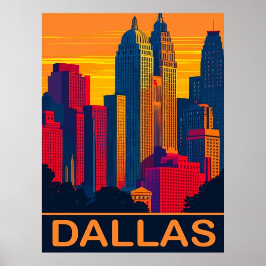 Dallas in levendige kleuren, Reizen Poster (Voorkant)