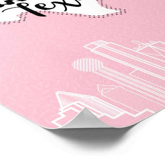 Dallas in roze poster (Hoek)