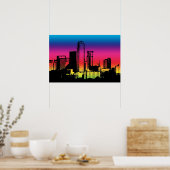 Dallas Kleur Skyline Poster (Keuken)
