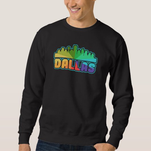 Dallas Kleurrijke Skyline Design voor trotse Dalla Trui (Voorkant)