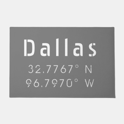 Dallas Latitude Longitude Deurmat (Voorkant)