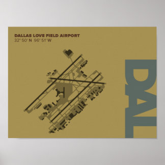 Dallas Love Field Airport (DAL) Diagram Poster