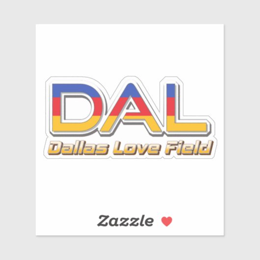 Dallas Love Field DAL Airport Code Sticker (Vel)