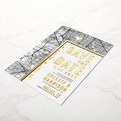 Dallas Love Locator | Bruiloft Bewaar de datum Folie Uitnodiging (Gedraaid)