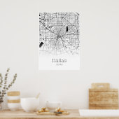 Dallas Map - Texas - City Map Poster (Keuken)