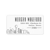 Dallas Modern Deco Skyline Large Etiket (Voorkant)