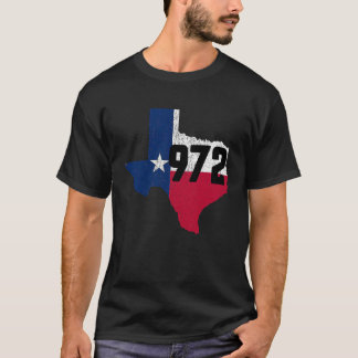 Dallas Netnummer 972 Telefoonnummer Texas Souvenir T-shirt