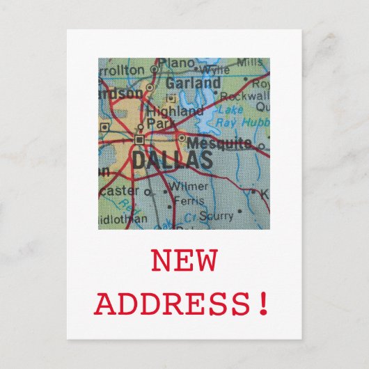 Dallas New Address Notice Aankondigingskaart (Voorkant)