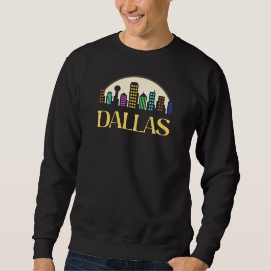 Dallas Night Skyline Design voor trotse Dallasite Trui (Voorkant)