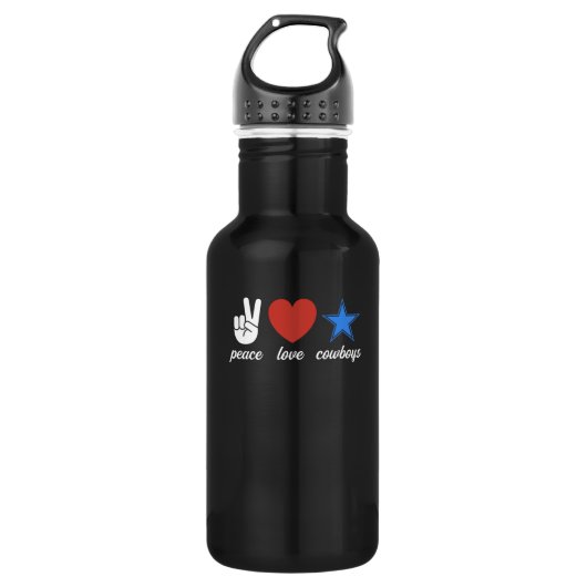 Dallas Peace Love Cowboys Design voor trots Waterfles (Voorkant)