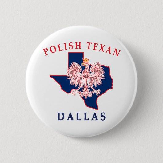 Dallas Poland Texan Ronde Button 5,7 Cm (Voorkant)