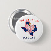 Dallas Poland Texan Ronde Button 5,7 Cm (Voorkant /achterkant)