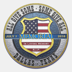 Dallas Police Memorial Thin Blue Line Ronde Sticker