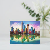 Dallas Postcard – Iconic Skyline Briefkaart (Staand voorkant)