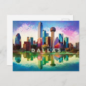 Dallas Postcard – Iconic Skyline Briefkaart (Voorkant / Achterkant)