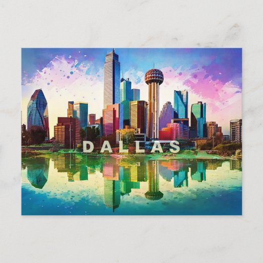 Dallas Postcard – Iconic Skyline Briefkaart (Voorkant)