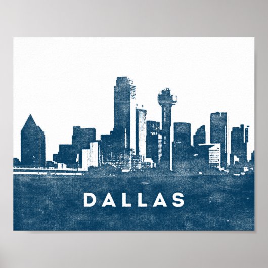 Dallas Poster City Skyline Print Texas (Voorkant)