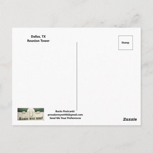 Dallas Reunion Tower Briefkaart (Achterkant)