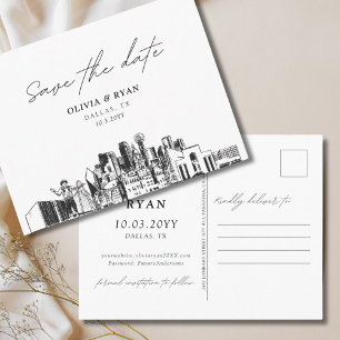 Dallas Save the Date Ansichtkaart Huwelijk Briefkaart