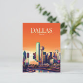 Dallas Silhouet USA Briefkaart (Staand voorkant)