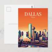 Dallas Silhouet USA Briefkaart (Voorkant / Achterkant)