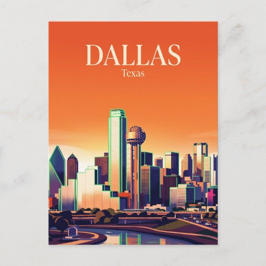 Dallas Silhouet USA Briefkaart (Voorkant)