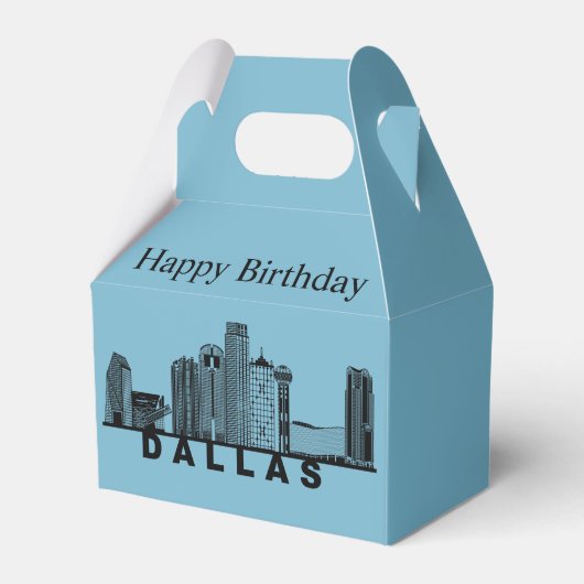 Dallas Silhouet van de Skyline Bedankdoosjes (Voorkant Zijde)