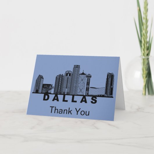 Dallas Silhouet van de Skyline Bedankkaart (Voorkant)
