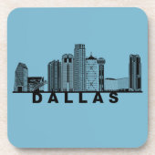 Dallas Silhouet van de Skyline Bier Onderzetter (Voorkant)