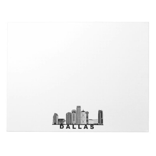 Dallas Silhouet van de Skyline Notitieblok (Voorkant)
