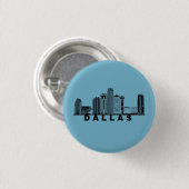 Dallas Silhouet van de Skyline Ronde Button 3,2 Cm (Voorkant /achterkant)