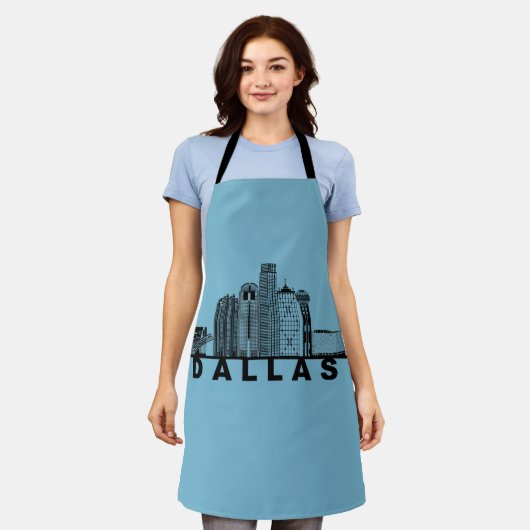 Dallas Silhouet van de Skyline  Schort (Gedragen)