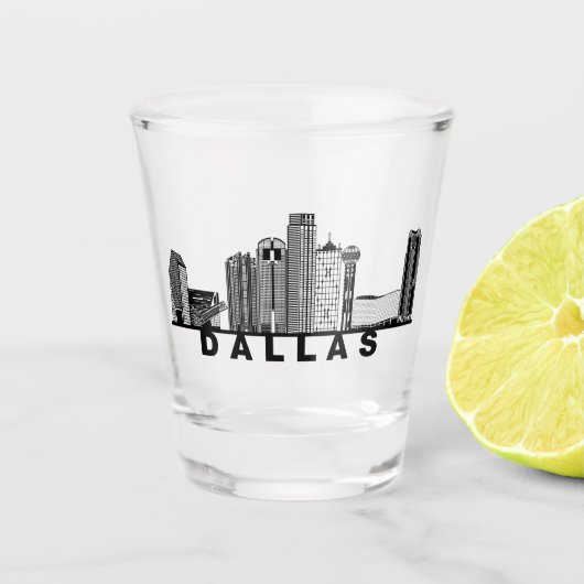 Dallas Silhouet van de Skyline Shot Glas (Voorkant)