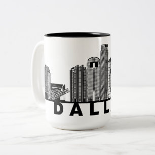 Dallas Silhouet van de Skyline  Tweekleurige Koffiemok