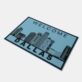 Dallas Silhouet van de Stad Deurmat (Schuin)
