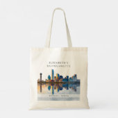 Dallas Silhouette Waterverf Bachelorette Weekend Tote Bag (Achterkant)